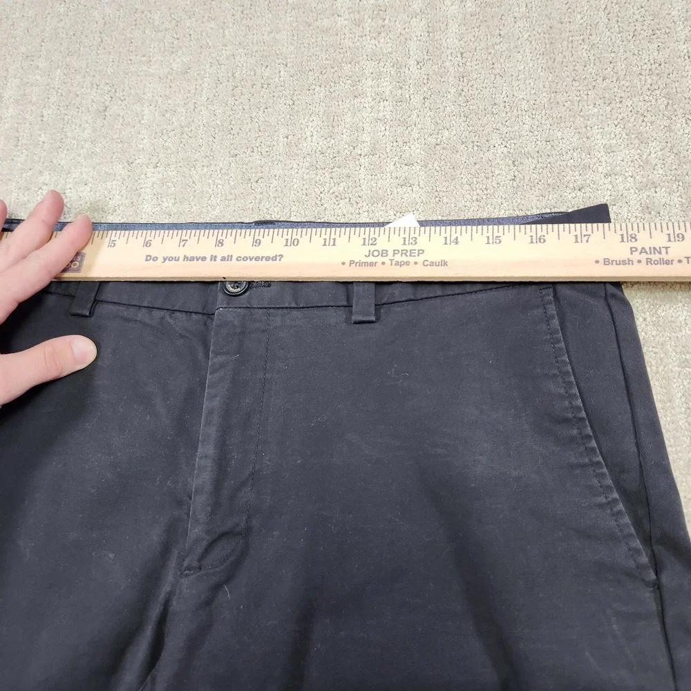 Banana Republic Pants Men 34x32‎ Aiden Chino Straight Leg Fit Cotton Black Lived